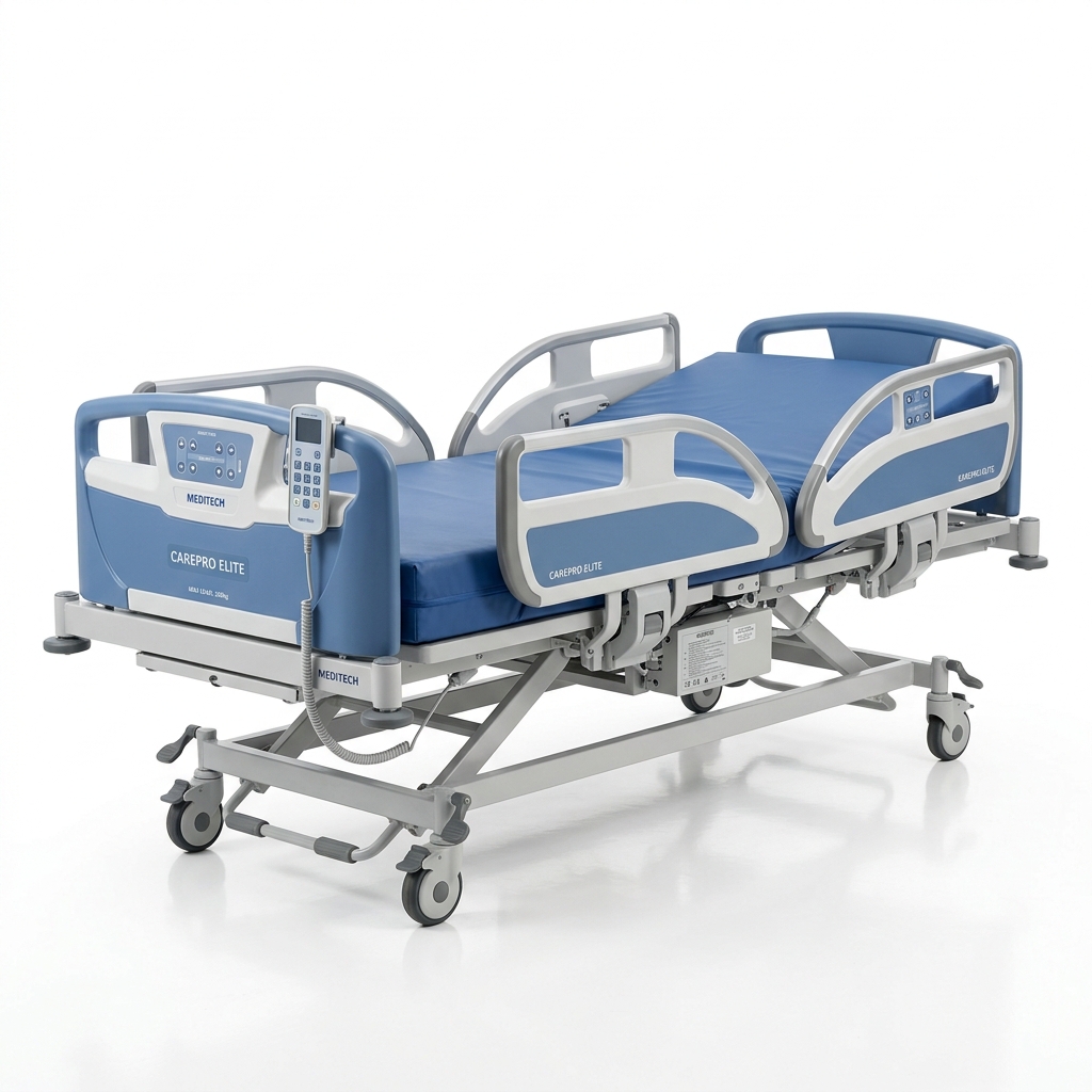 Invacare Full-Electric Homecare Hospital Bed System with Mattress & Rails
